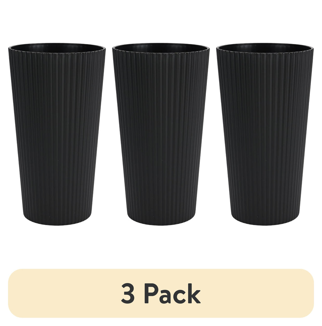 (3 pack) - Black Eco-Friendly Recycled Plastic Beverage Tumbler, 26-Ounce