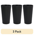 (3 pack) - Black Eco-Friendly Recycled Plastic Beverage Tumbler, 26-Ounce
