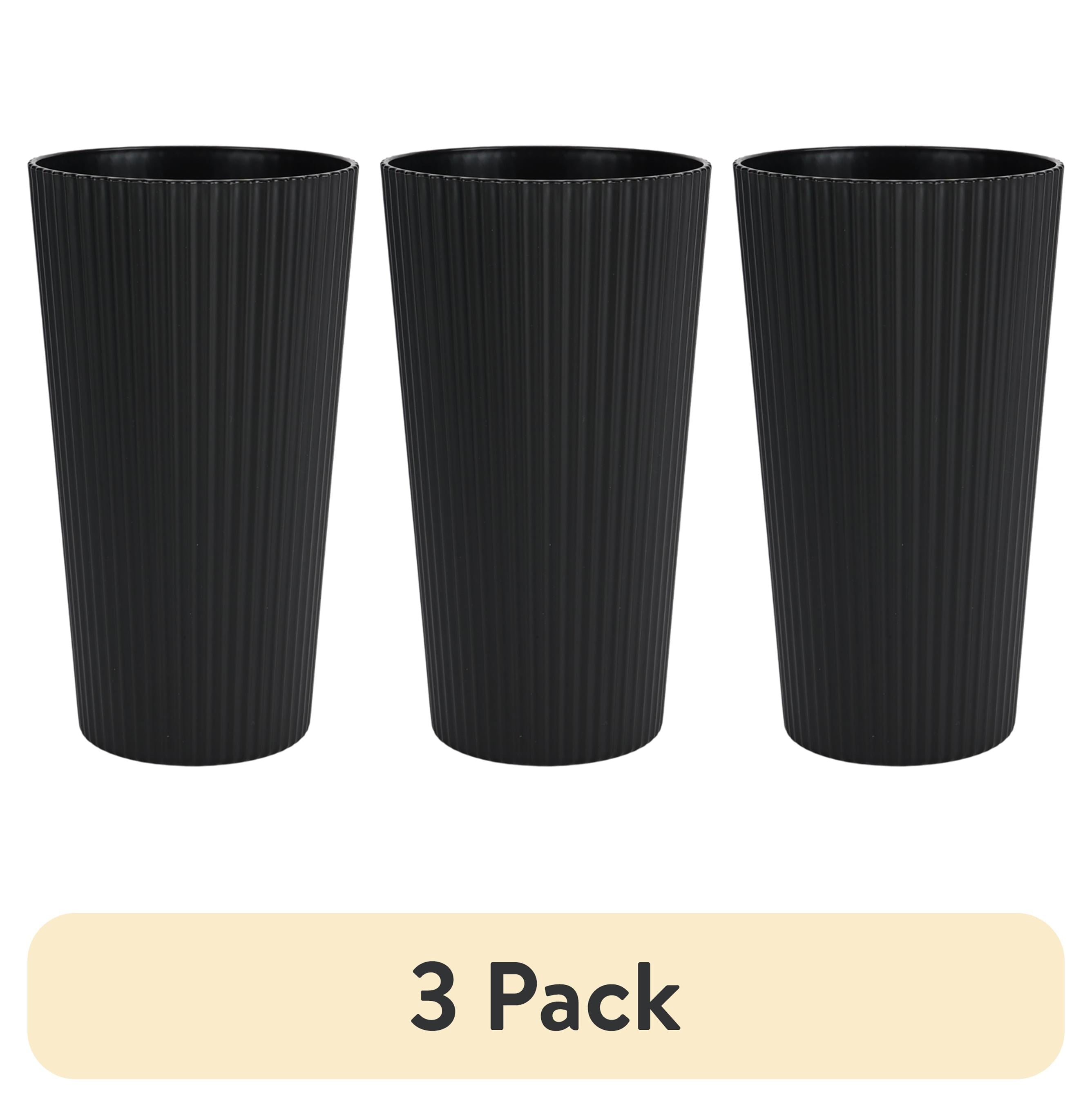 (3 pack) - Black Eco-Friendly Recycled Plastic Beverage Tumbler, 26-Ounce