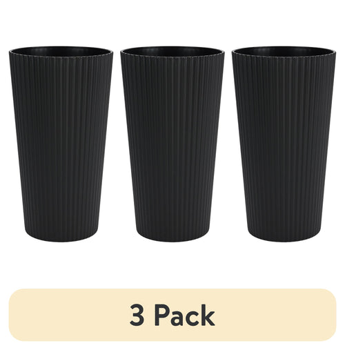 (3 pack) - Black Eco-Friendly Recycled Plastic Beverage Tumbler, 26-Ounce