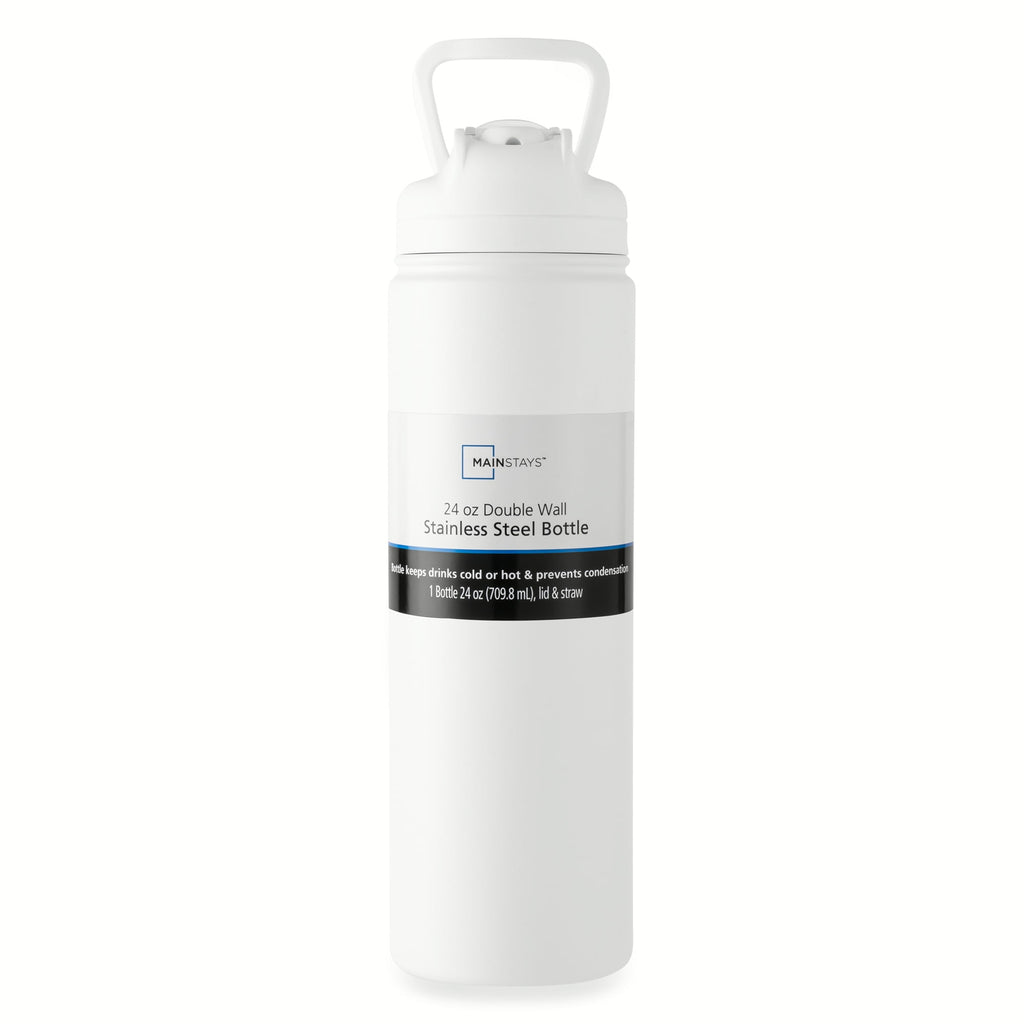24 oz Stainless Steel Sip Water Bottle, White - Image 2