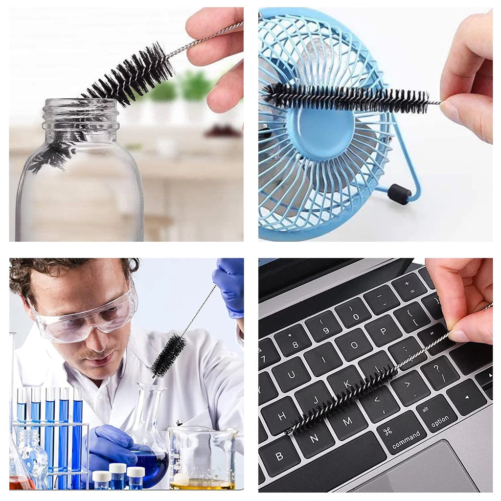 10Pcs Cleaning Brushes, Nylon Tube Pipe Keyboard Washing Cleaner Straw Tools, Black - Image 3