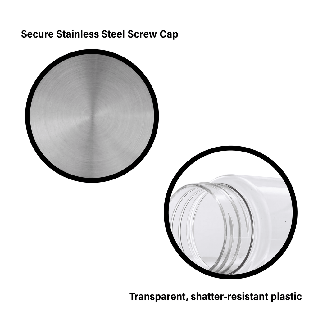 18 oz Plastic Clear Water Bottle Stainless Steel Screw Cap Lid with Strap, 1 Each Included - Image 4