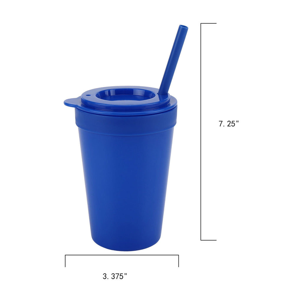 4-Pack Plastic 15-Ounce Capacity Tumbler Set with Lid and Straw, Multi-Colored - Image 3