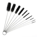 10Pcs Cleaning Brushes, Nylon Tube Pipe Keyboard Washing Cleaner Straw Tools, Black