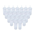 24-Pack 20oz Plastic Tumbler with Screw Top Lid and Straw, Clear