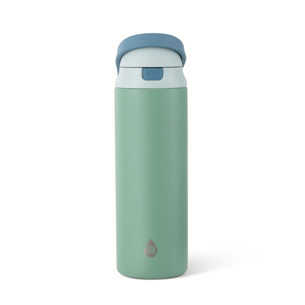 24oz Stainless Steel 2-in-1 Straw and Chug Water Bottle with Push Lid, Sage