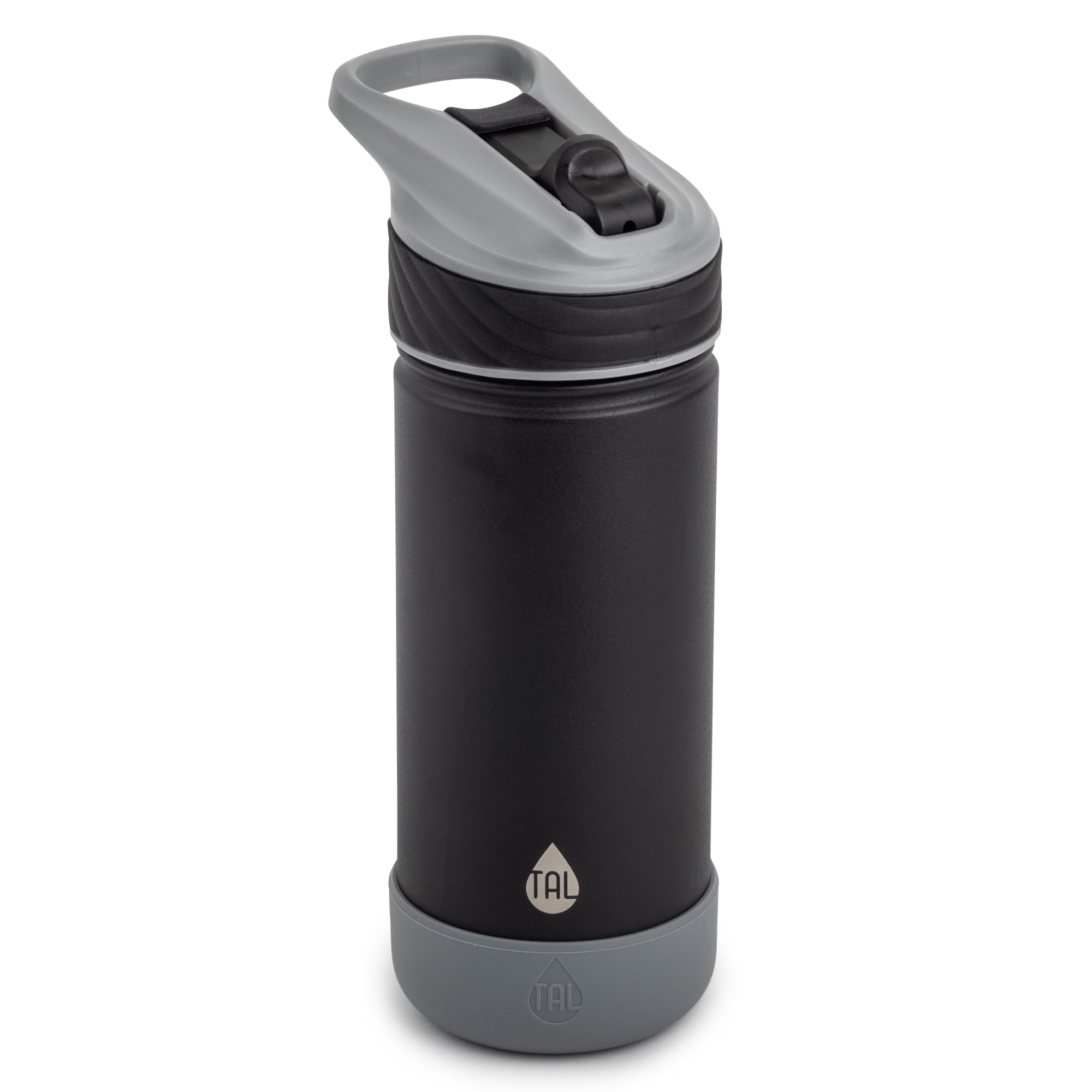 Stainless Steel Ranger Straw Kids Water Bottle 18oz, Black