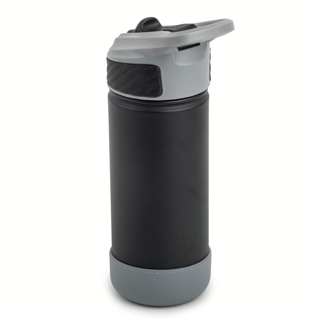 Stainless Steel Ranger Straw Kids Water Bottle 18oz, Black - Image 3