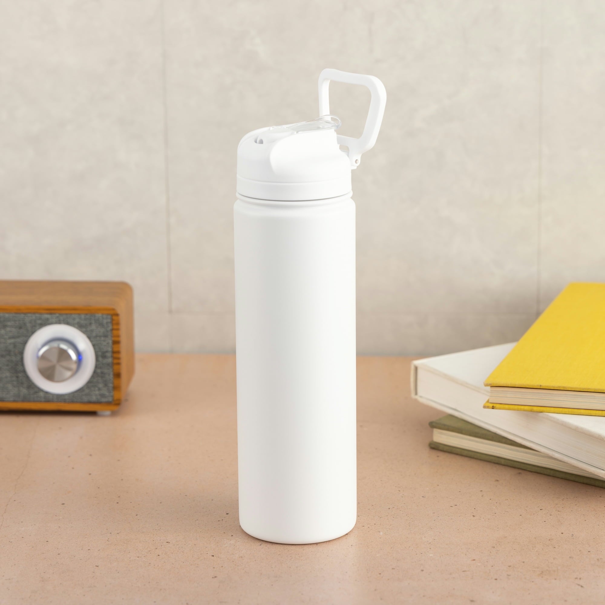 24 oz Stainless Steel Sip Water Bottle, White - Image 6