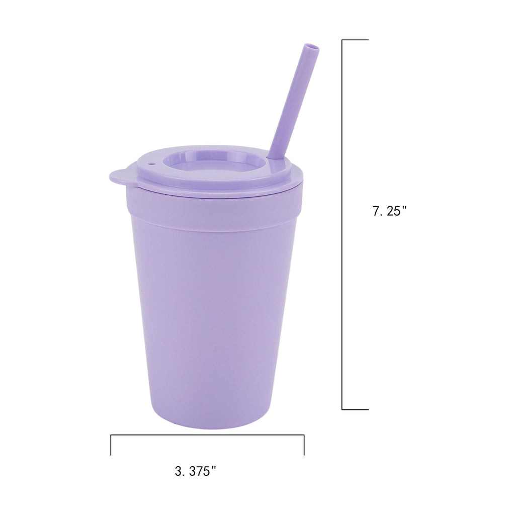 4-Pack Plastic 15-Ounce Capacity Tumbler Set with Lid and Straw, Multi-Colored - Image 5