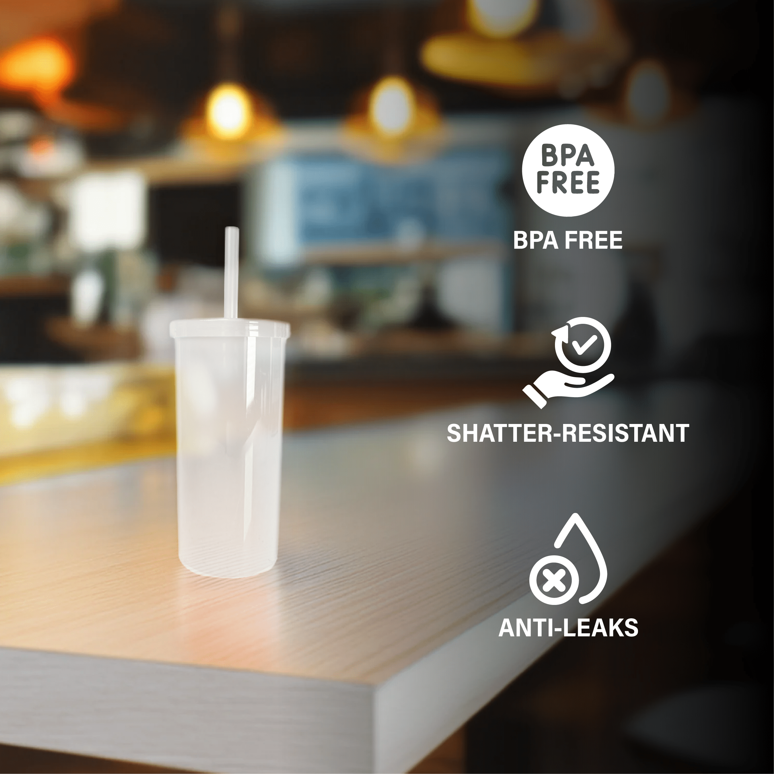 20-ounce Clear Plastic Tumbler with Screw Top Lid and Straw - Image 6