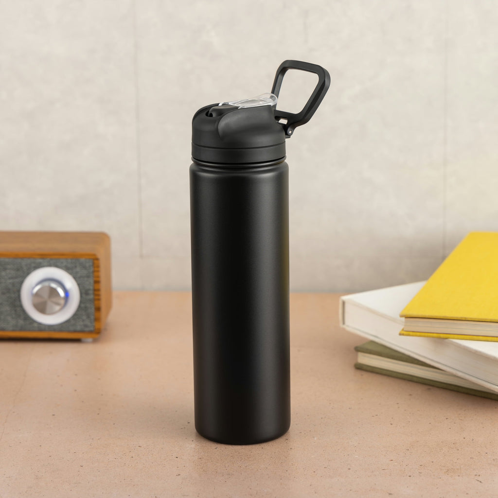 24 oz Stainless Steel Sip Water Bottle, Black - Image 6