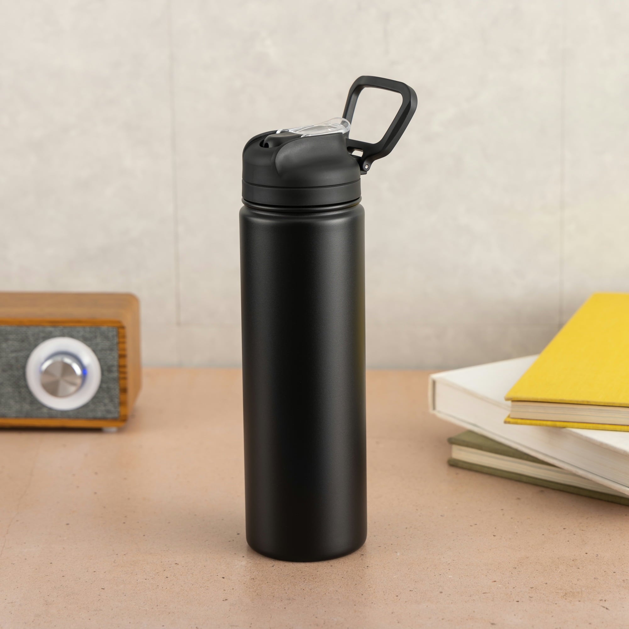 24 oz Stainless Steel Sip Water Bottle, Black - Image 6