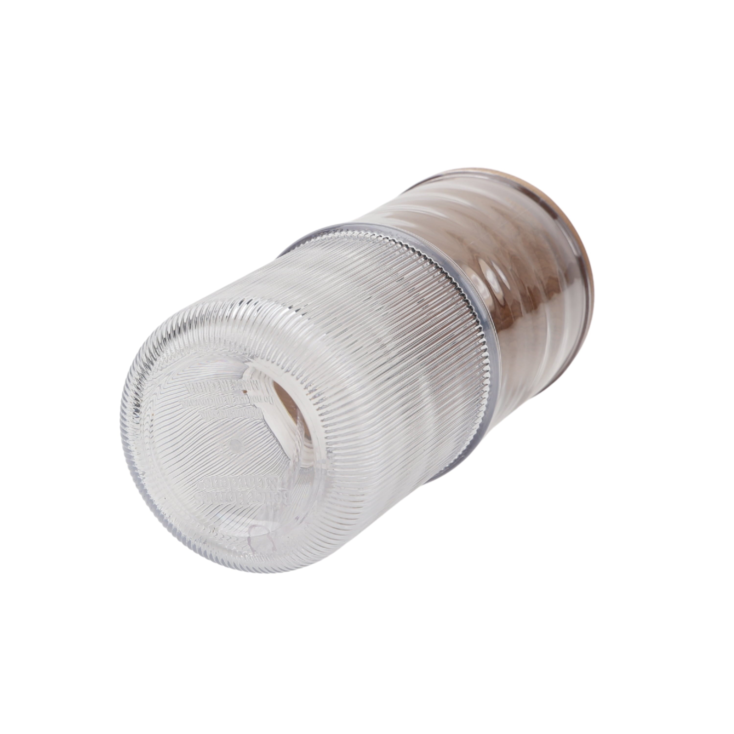 22-Ounce Clear Ribbed Tritan Tumbler with Straw and Acacia Wood Lid - Image 4
