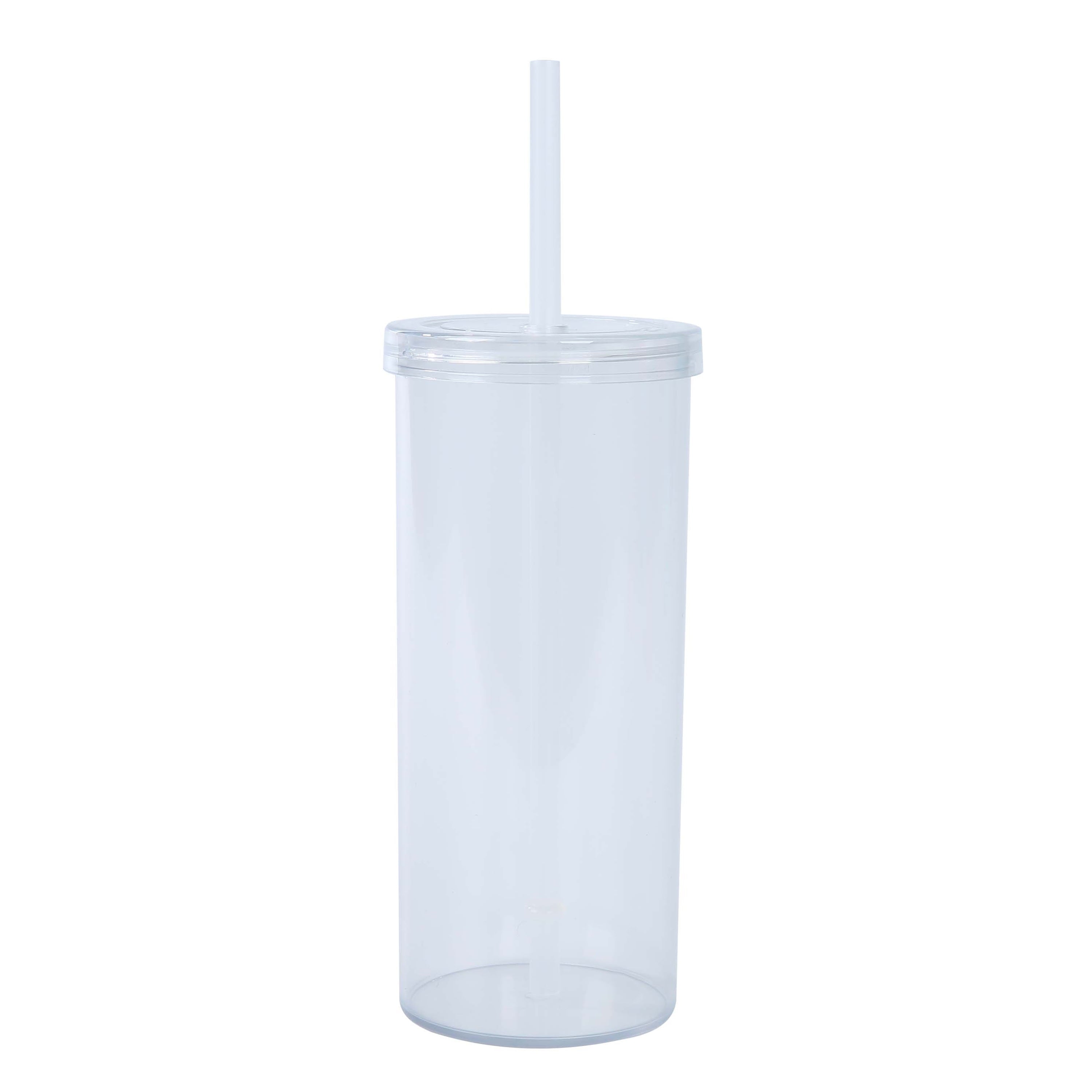 24-Pack 20oz Plastic Tumbler with Screw Top Lid and Straw, Clear - Image 2