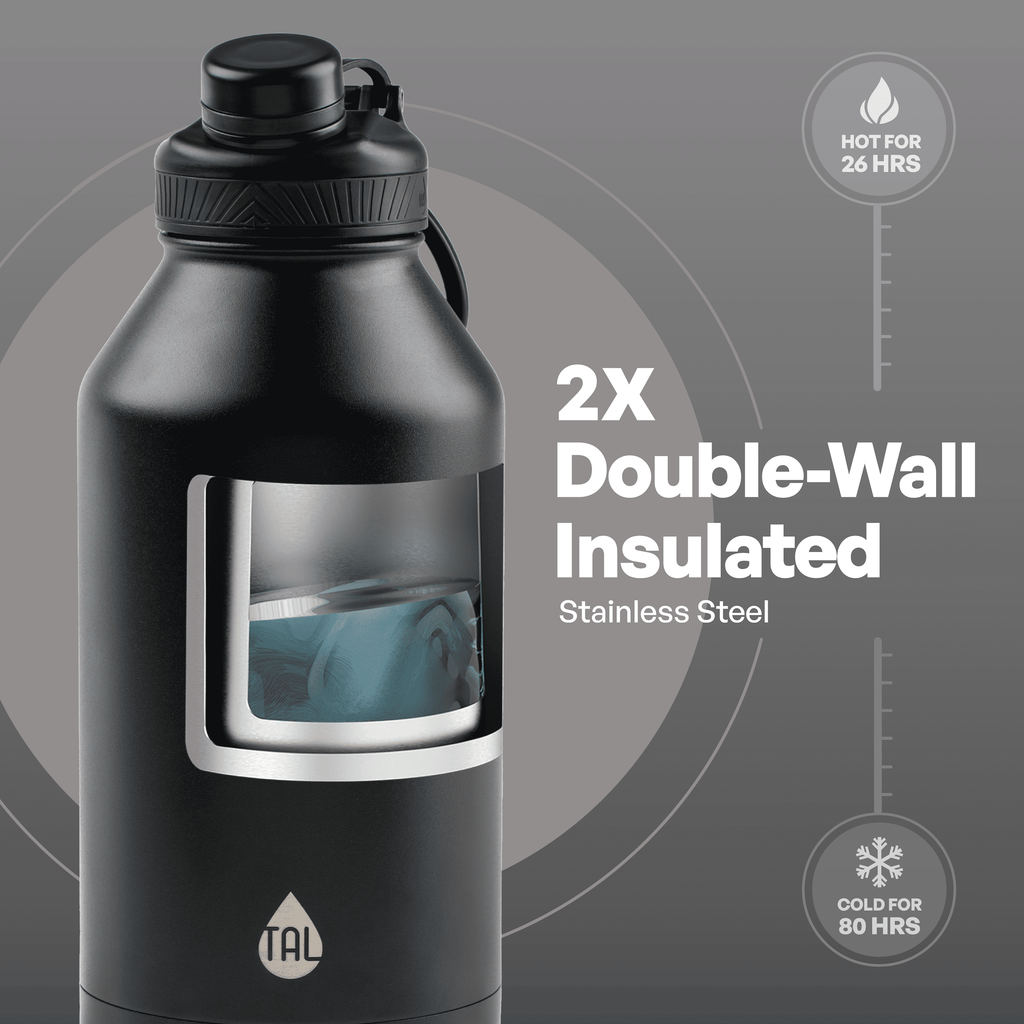 64oz Stainless Steel Ranger Water Bottle, Black - Image 3